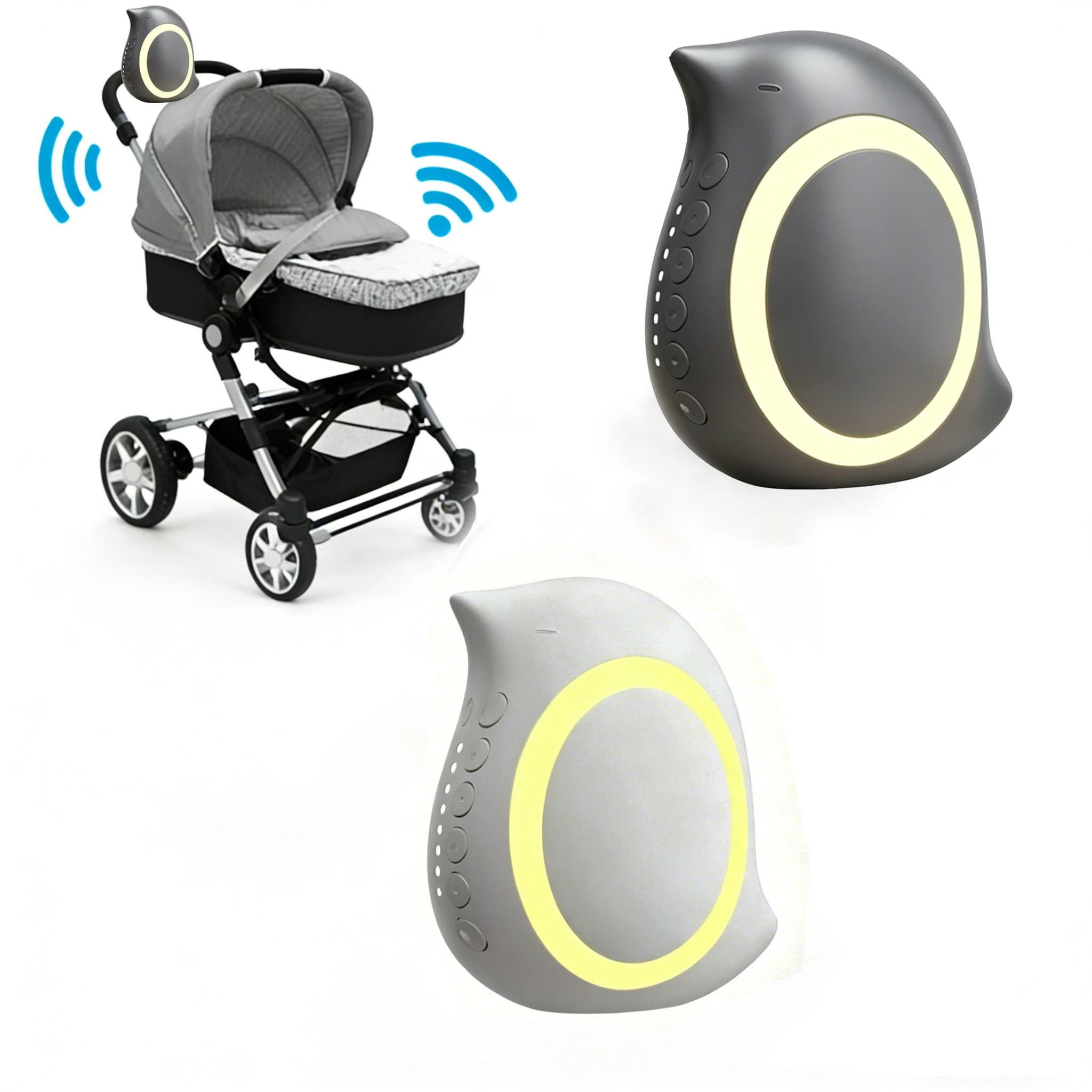Apaisant sonore pour bébé en forme d'oiseau, dispositif vibrant et berçant pour poussette – Un compagnon de confiance pour les mamans