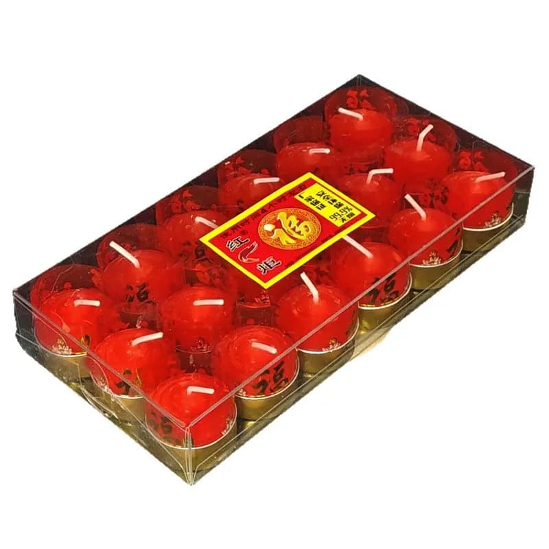 Bougie au beurre sans fumée et sans odeur – Bougie rouge pour temple bouddhiste pour le Festival du Printemps et l'éclairage d'urgence