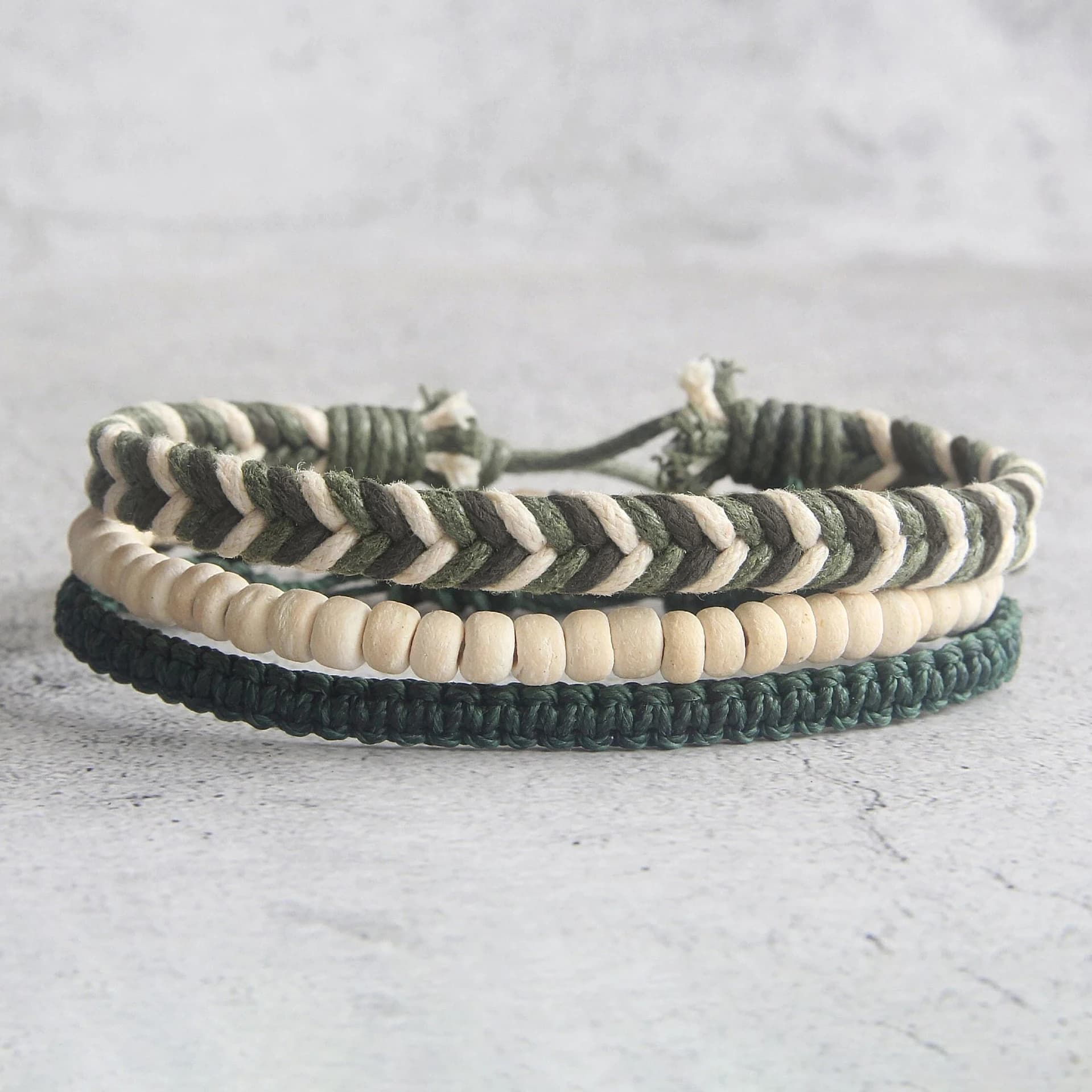 3 pièces, bracelets de plage, bracelets de surfeur, bracelet de perles Boho cadeau pour elle, ensemble de bracelets pour hommes, cadeau d'été, cadeau pour lui