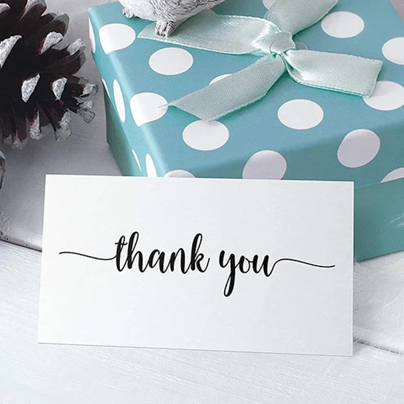 Carte de remerciement blanche pour votre commande, 50 pièces, personnalisée, écriture de votre carte de visite, cadeaux pour petites entreprises, produits de décoration, carte de suivi