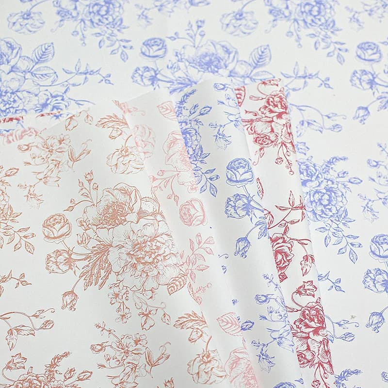 Papier d'emballage Floral papier d'emballage cadeau plié plat papier d'art Floral sauvage pour mariage anniversaire bricolage artisanat emballage cadeau