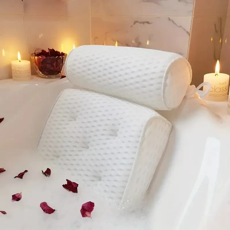 Oreiller de bain avec ventouse antidérapante pour le soutien du cou et du dos, accessoire de salle de bain, accessoire de baignoire/salle de bain