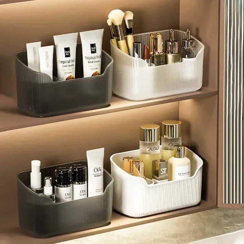 Organisateur de cosmétiques mat, salle de bains, chambre à coucher, boîte de rangement de bureau pour maquillage, rouge à lèvres, parfum, soins de la peau, plateau cosmétique
