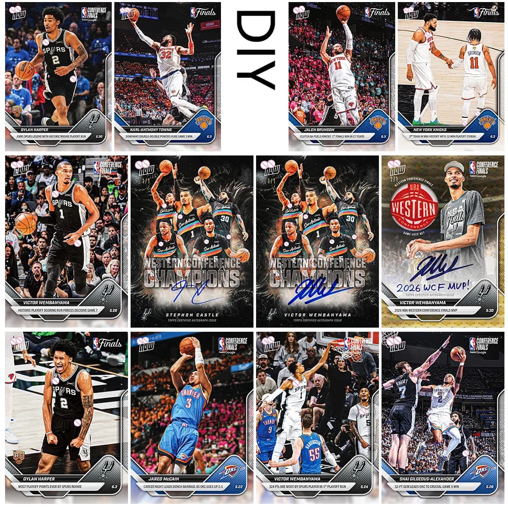 Cartes de collection de basket-ball DIY faites maison Victor Wembanyama Alexander Harper Jalen Brunson Laser Glitter Cadeau de Noël pour garçon