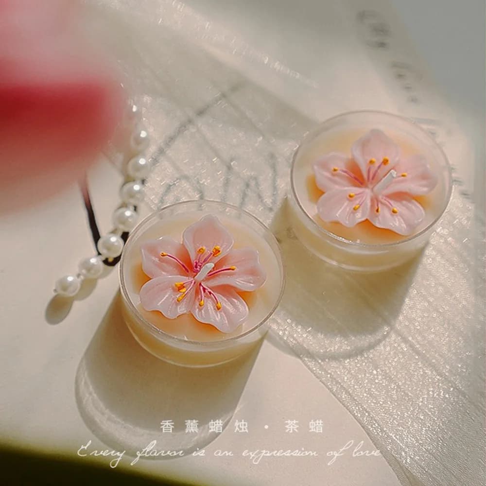 Bougie artisanale parfumée à la fleur de pêcher