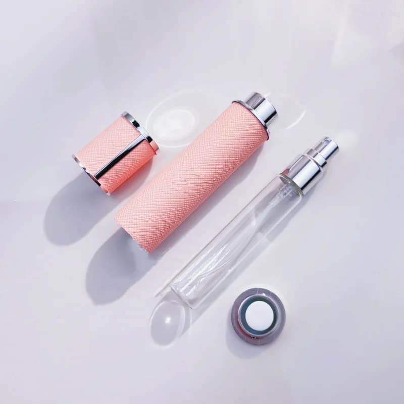 Flacon de parfum de luxe en verre de 10 ml avec étui en cuir