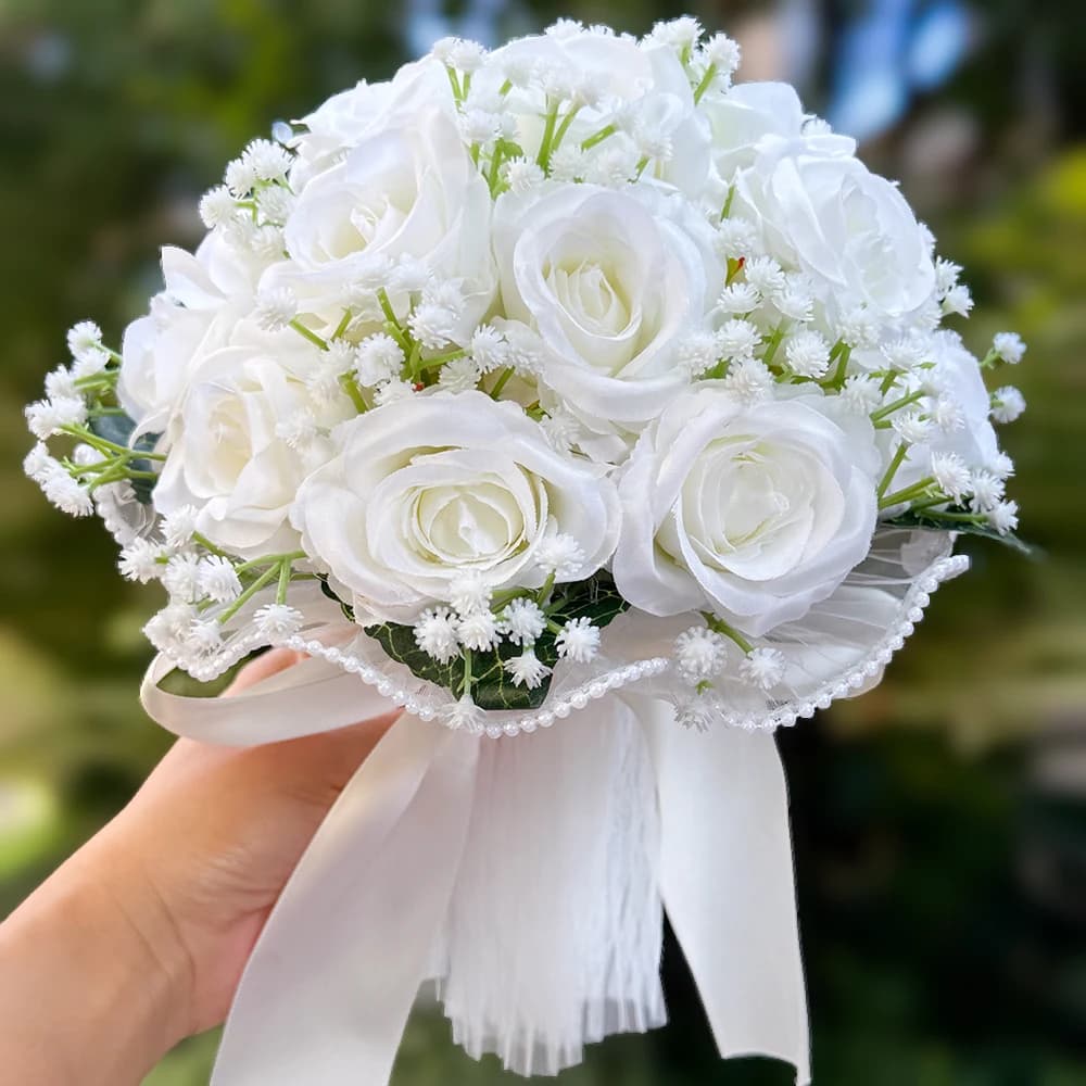 Bouquets de roses Babysbreath pour la mariée