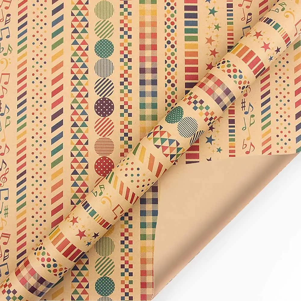 Papier d'emballage cadeau 50x70cm, papier artisanal pour bricolage, emballage de Festival, emballage cadeau d'anniversaire Kraft pour Bouquet de cadeaux de noël