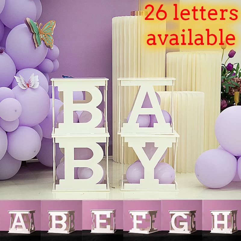 Boîte à Ballons Personnalisée avec Nom Creux, Bricolage, Décor pour Premier Anniversaire, décennie s pour Bébé, Décorations pour 30e, 40e et 50e Anniversaire