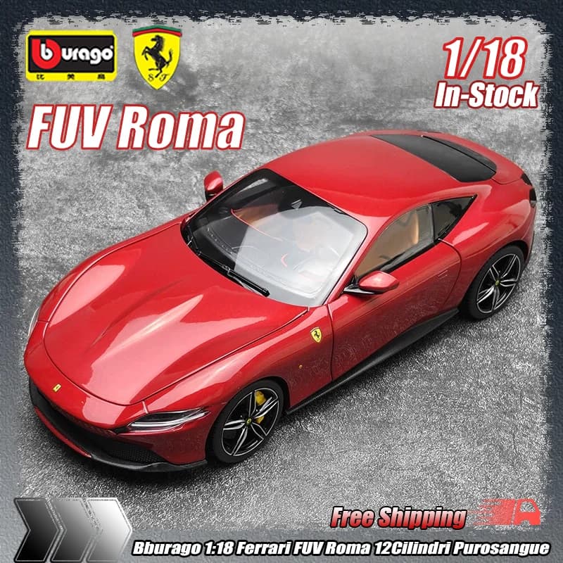 Bburago Ferrari Fuv Roma 12cilindri, modèle de voiture en alliage moulé sous pression, jouets pour garçons, cadeaux et ornements, collection, 1:18, nouveau en stock