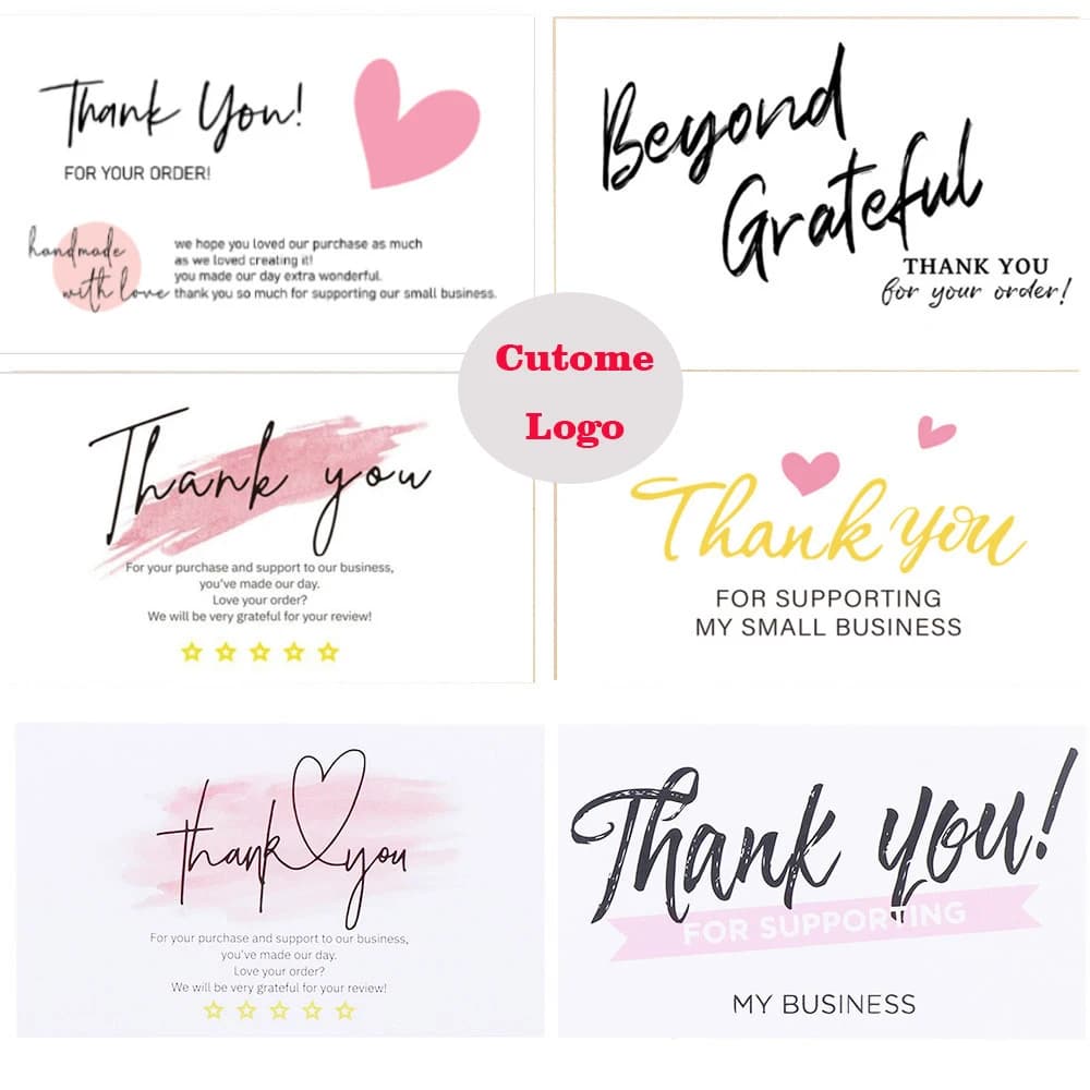 Carte de Remerciement Personnalisée pour Votre Commande, Écrivez Votre Nom pour Petite Entreprise, Emballage Cadeau, Décor de Voiture