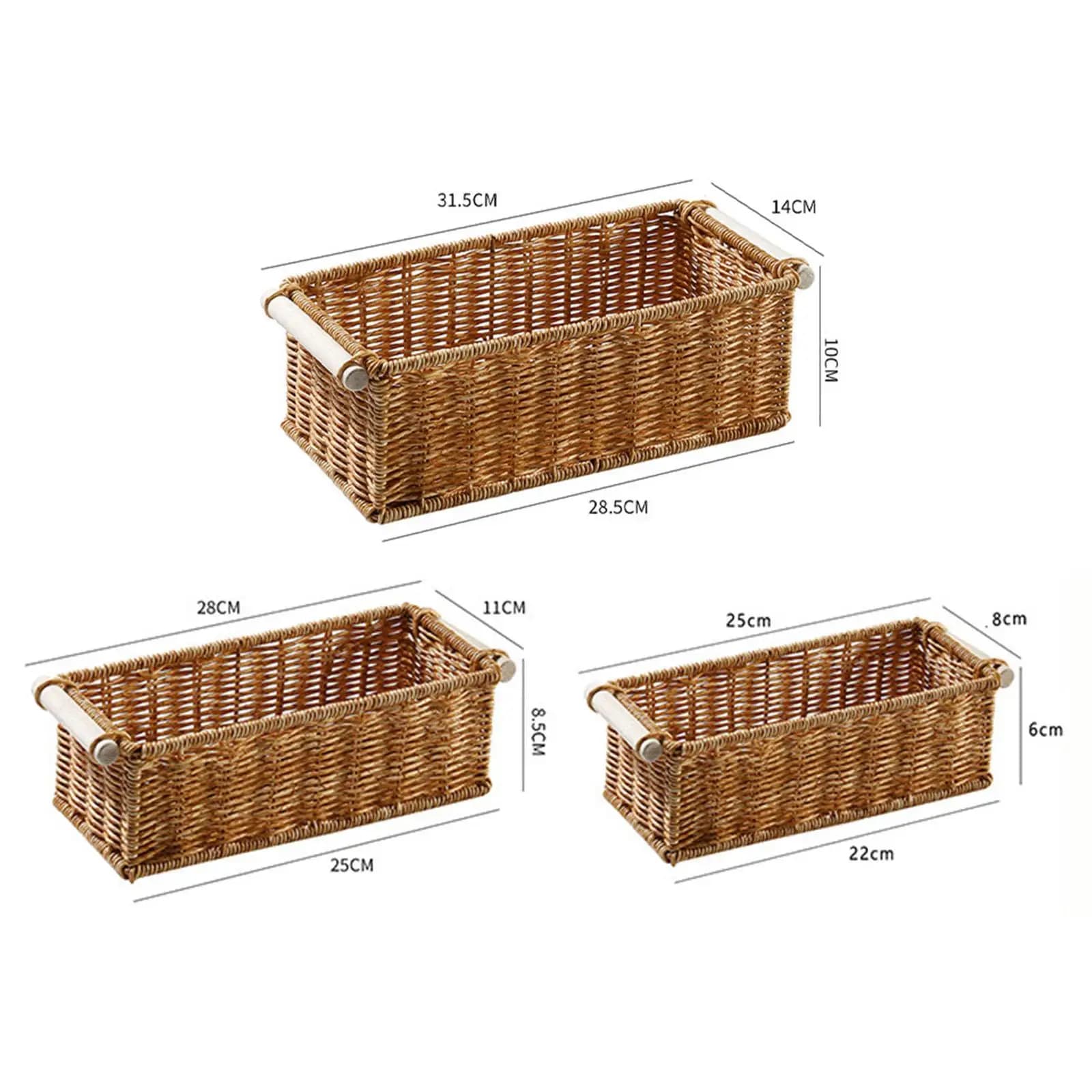 Panier de rangement en Imitation rotin, plateau de parfum pour organiser rectangulaire Vintage pour la maison, Table basse, Bar, salle de bain, cuisine