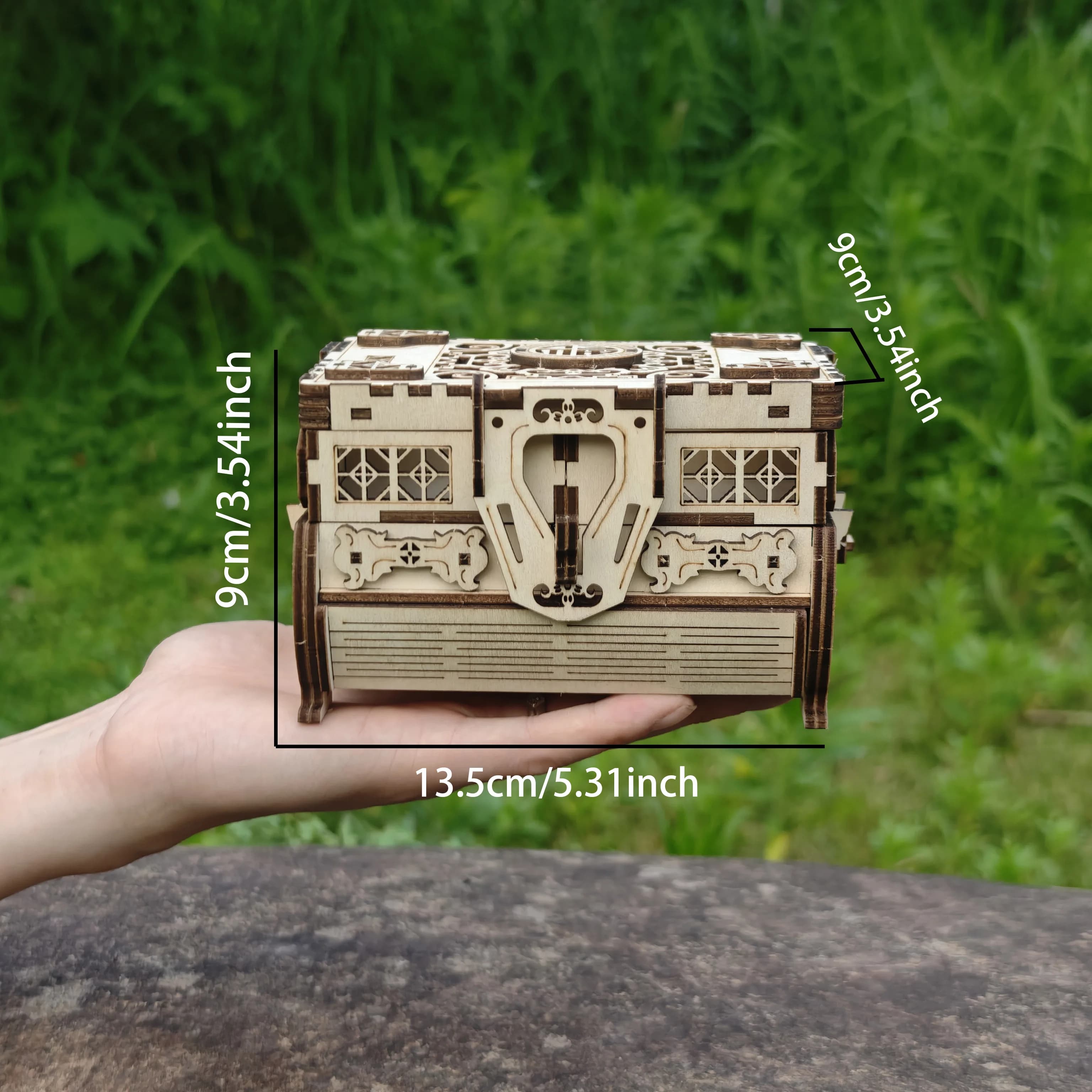 Boîte au trésor 3D DIY en bois, jeu de puzzle à assembler, cadeau pour adulte, boîte à bijoux en blocs de construction