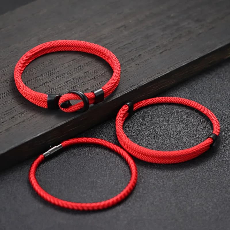 Nouveau 3 pièces hommes Bracelet ensemble chanceux rouge quille corde Braslet surfeur tissu nautique Bracelet loisirs accessoires cadeau pour lui bijoux