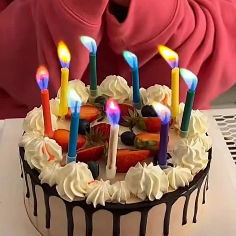 Bougies multicolores colorées pour fête d'anniversaire, 6/12 pièces, bougies multicolores colorées pour mariage, flammes sûres, décoration de gâteaux et desserts