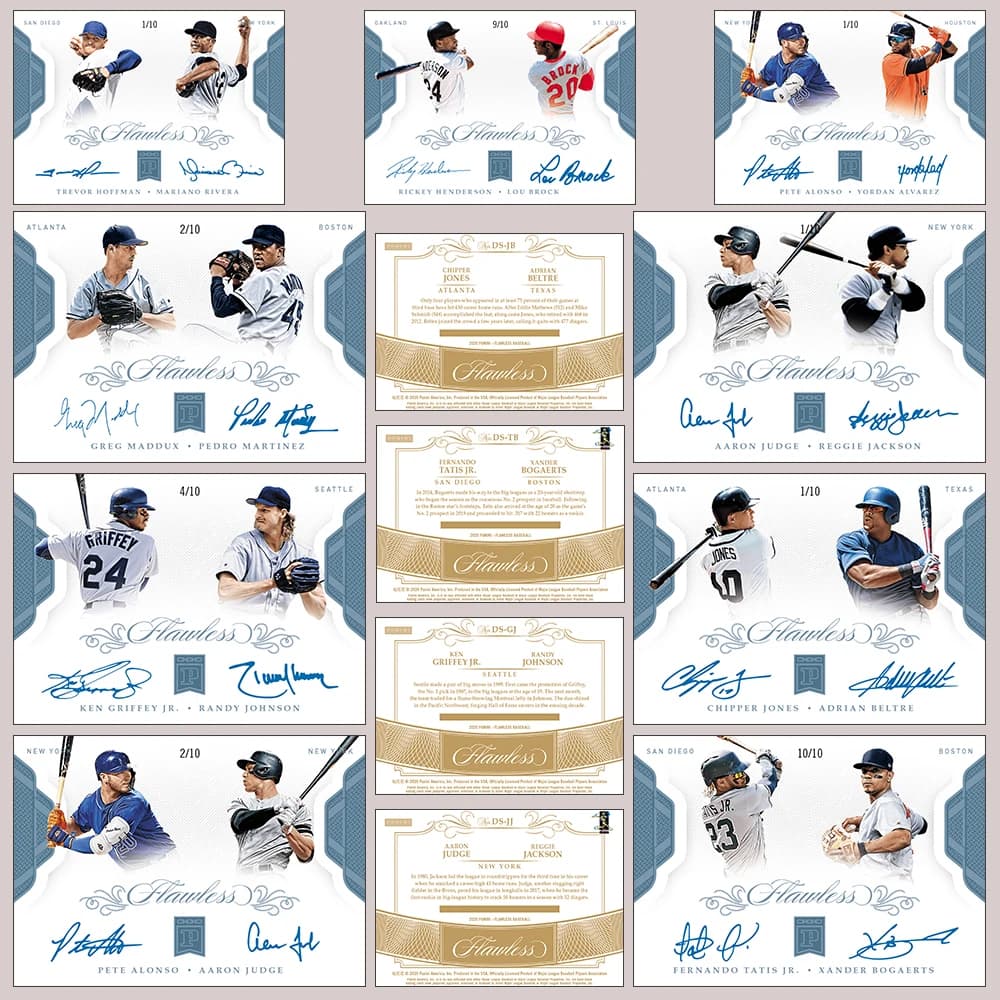 Carte de collection laser oblique SPORTS DIY AARON TUDGE baseball BC Dual Signatures GREG MADDUX XANDER BOGAERTS ADRIAN BELTRE Cadeau