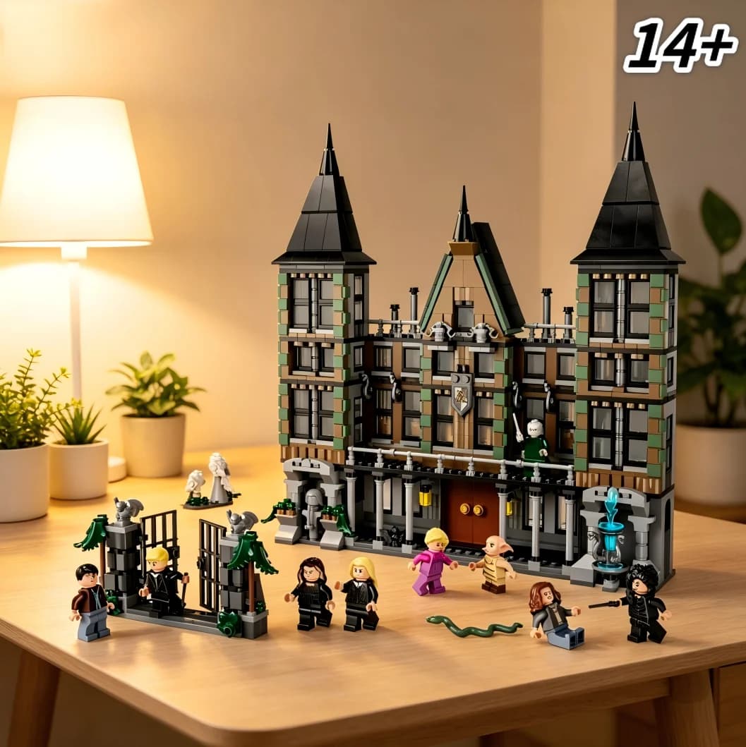 Nouveauté 2026 76453 1601 pièces Blocs de construction Manoir de Malfoy Décoration intérieure élégante Petit cadeau haut de gamme