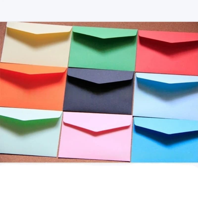 Enveloppe monochrome 11.5x8cm, Mini enveloppe non imprimée, vierge, couleur unique, stockage de cartes