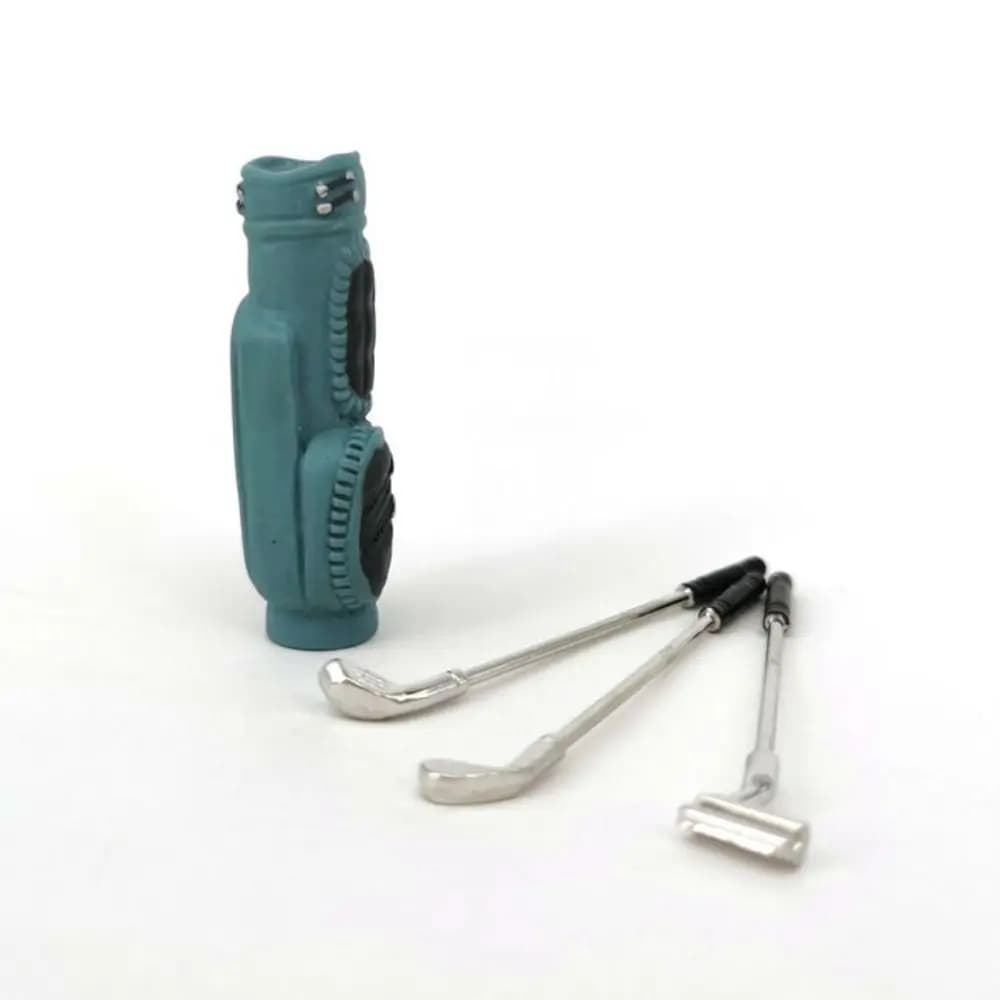 Accessoire 1:12 échelle maison de poupée Golf avec 3 bâtons semblant jouer modèle de Golf Miniature 3 couleurs Sport Mini Clubs de Golf