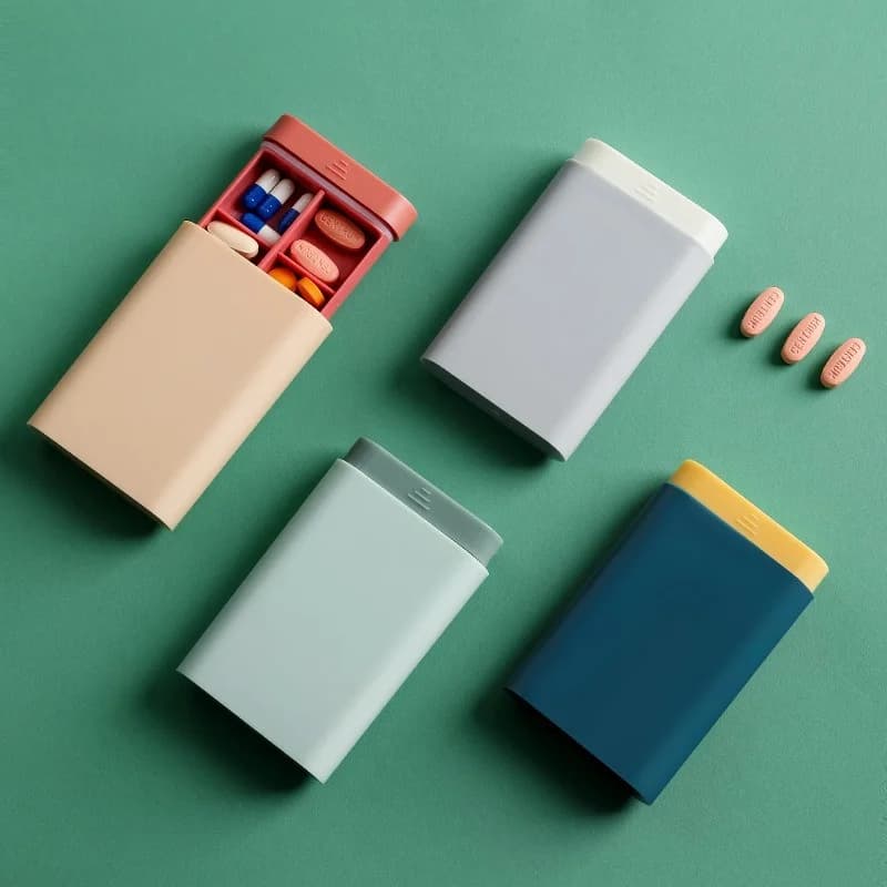 Mini petite boîte à vitamines de voyage Portable, étuis à pilules, conteneur organisateur, tablette de stockage 7 jours 6 grilles médicaments huiles de poisson