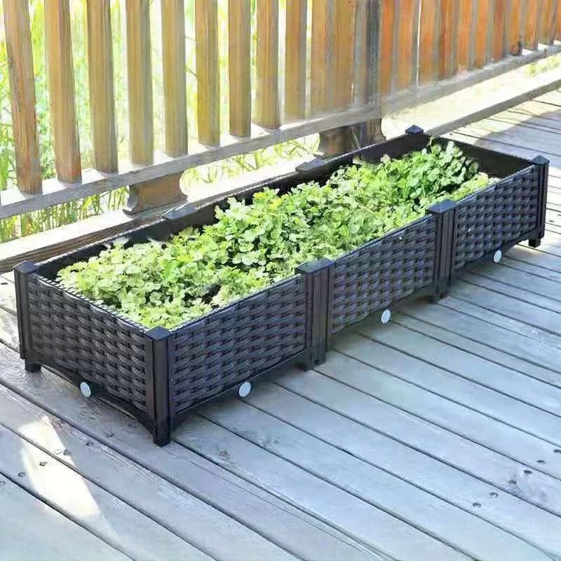 Grande boîte de plantation de légumes pour jardin et balcon, Pot de culture de fleurs carré réutilisable assemblé, équipement de plantation de cour de maison