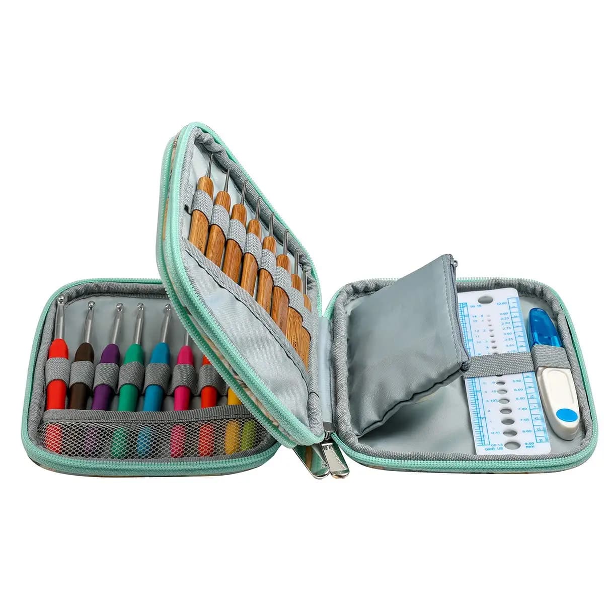 Kit de crochets avec sac, ensemble de crochets ergonomiques, Kit de fils de tissage, bricolage, outil artisanal de tricot à la main pour débutants