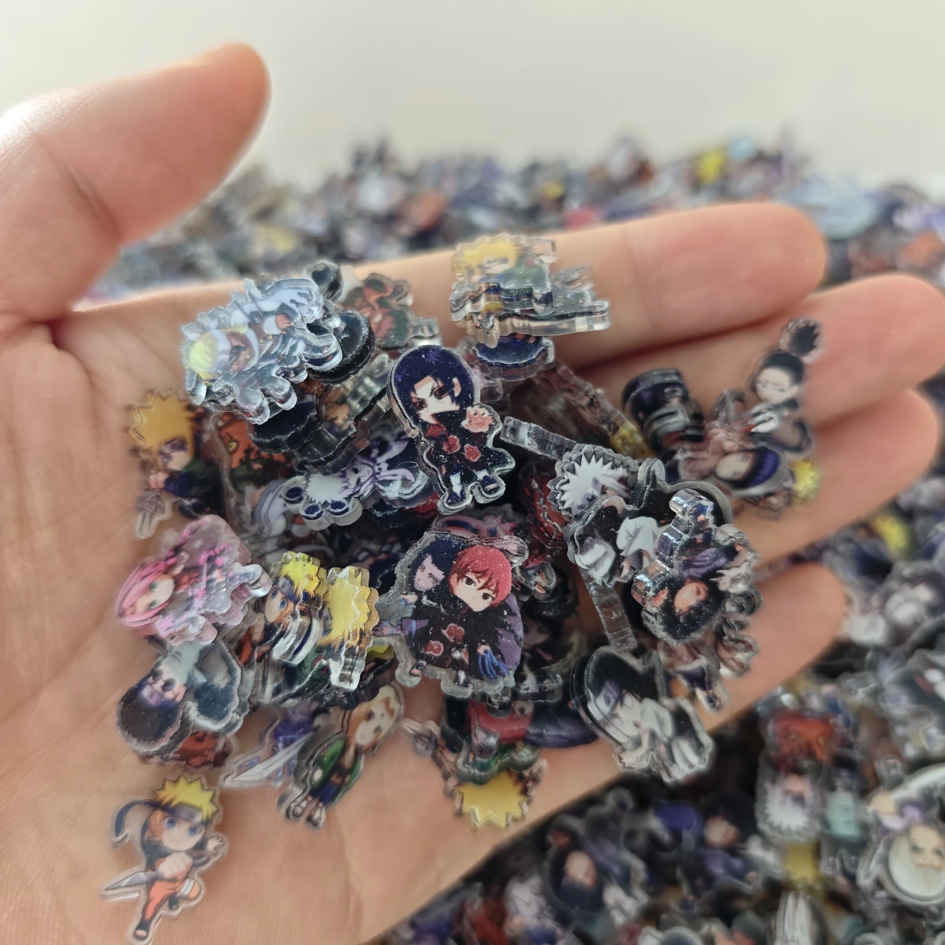 Lot de 50 accessoires en résine Naruto Anime, motifs mignons, pour lamination, colle acrylique, coques de téléphone, réfrigérateur, patchs DIY, cadeaux