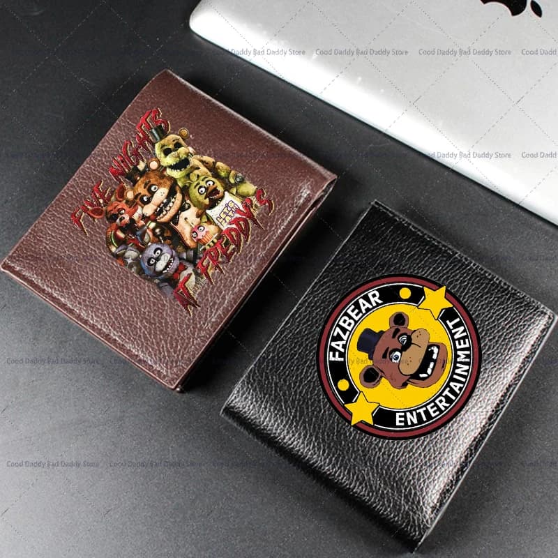 FNAF portefeuille pour enfants sac à main cinq nuits chez Freddy imprimer porte-cartes de crédit en cuir Pu pince à billets mode noël Moneybag hommes cadeaux