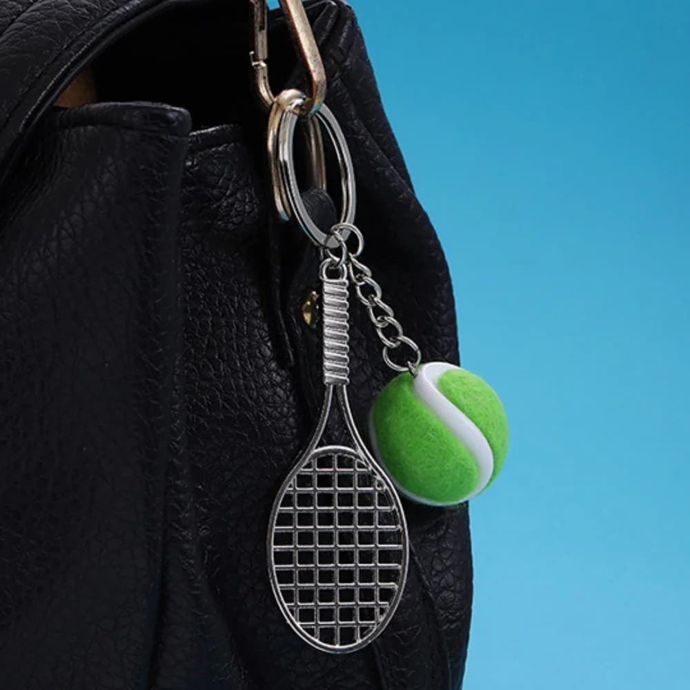 Porte-clés de Sport amour cadeaux de Sport raquette de Tennis porte-clés mignon Sport Mini porte-clés voiture couleur verte pendentif porte-clés