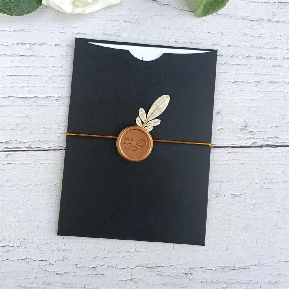 Enveloppe de poche d'invitation de mariage bricolage, adaptée aux inserts 5x7, cartes-cadeaux de fête, impression personnalisée, disponible, 50 pièces