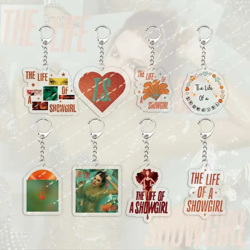 Porte-clés la vie d'une Showgirl, accessoires pour sac, breloques en acrylique, chansons, musique, pendentif pour femmes, bijoux pour Fans, cadeau