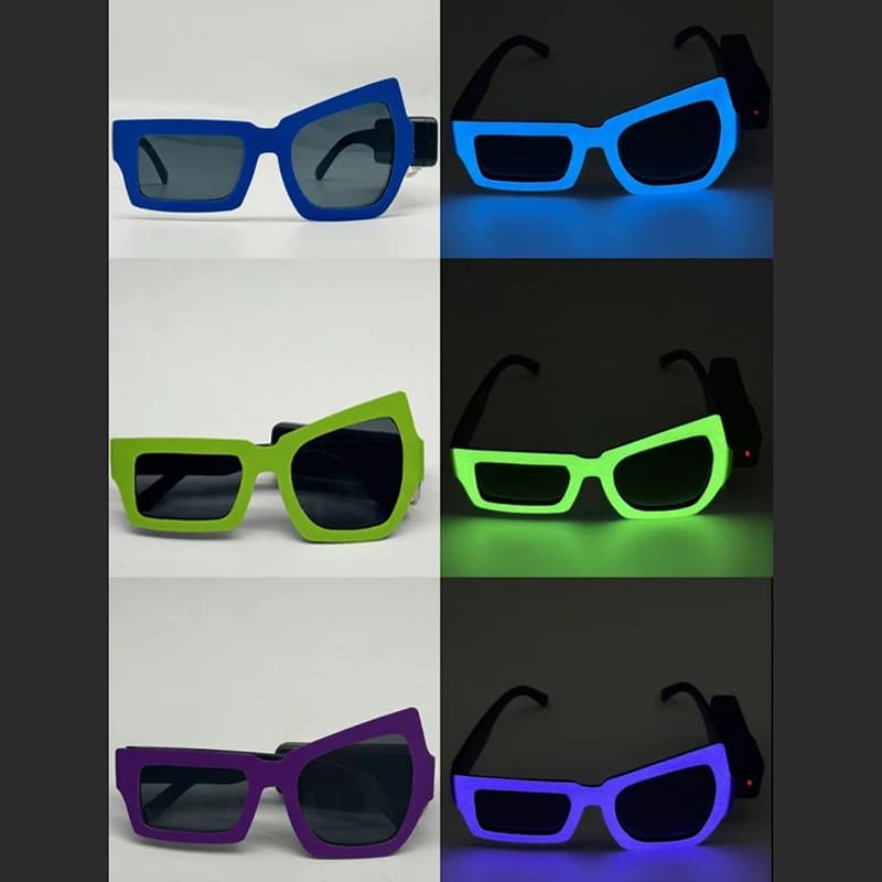 Lunettes LED Lumineuses Sans Fil EL – Accessoires de Fête Scintillants, Cadeau Amusant et Nouveauté Lumineuse pour Festivals et Soirées – Lunettes de Soleil Lumineuses Brillantes
