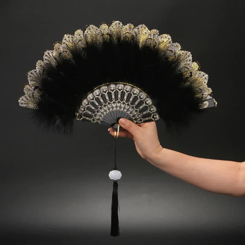 Éventails à main en plumes pour mariage