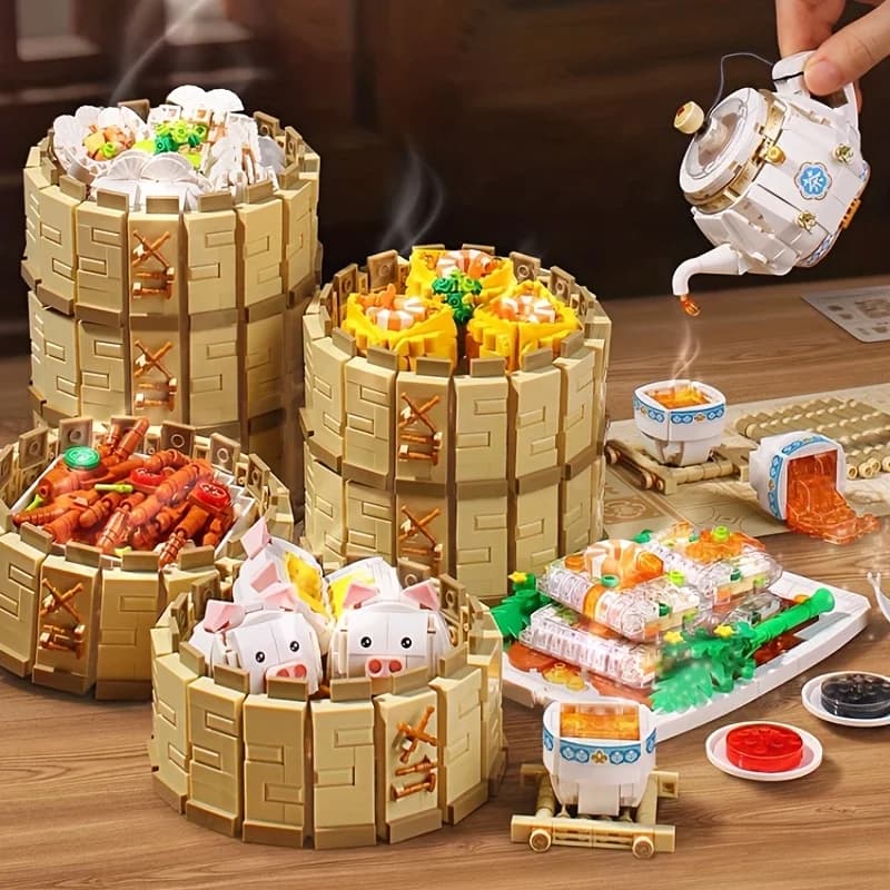 Mini blocs de construction de la culture chinoise cantonaise, cadeaux de Noël et de Thanksgiving