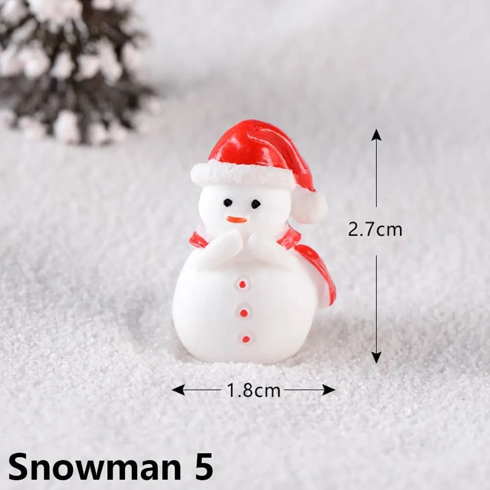 1 pièce, décoration de Noël miniature pour jardin féerique, figurine de Père Noël ou de bonhomme de neige