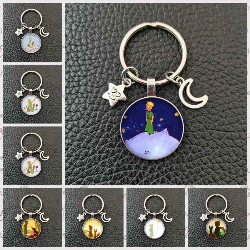 Porte-clés avec pendentif en verre cabochon