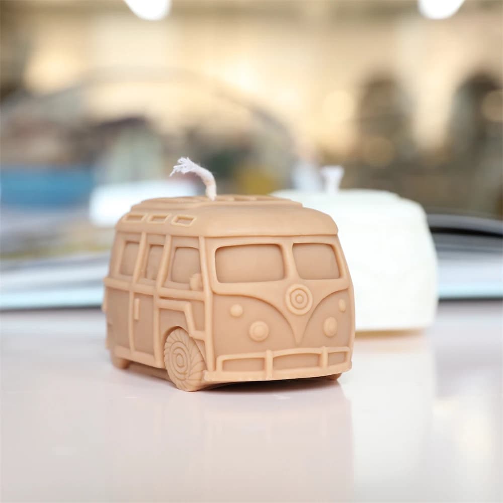 Kombi camping-car Van Bus bougie moule rétro italien Vintage voiture bougie faisant à la main maison décoratif ornement Silicone moule