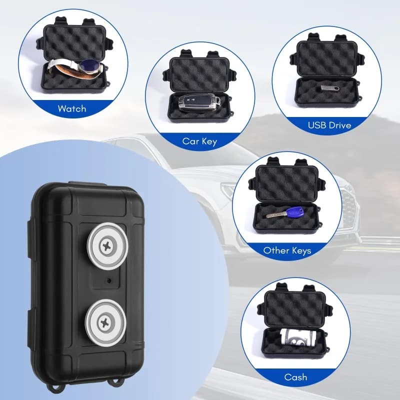 Boîte porte-clés magnétique – Boîte à clés étanche et anti-poussière pour voiture sous la voiture, rangement de clés magnétiques pour usage domestique et extérieur