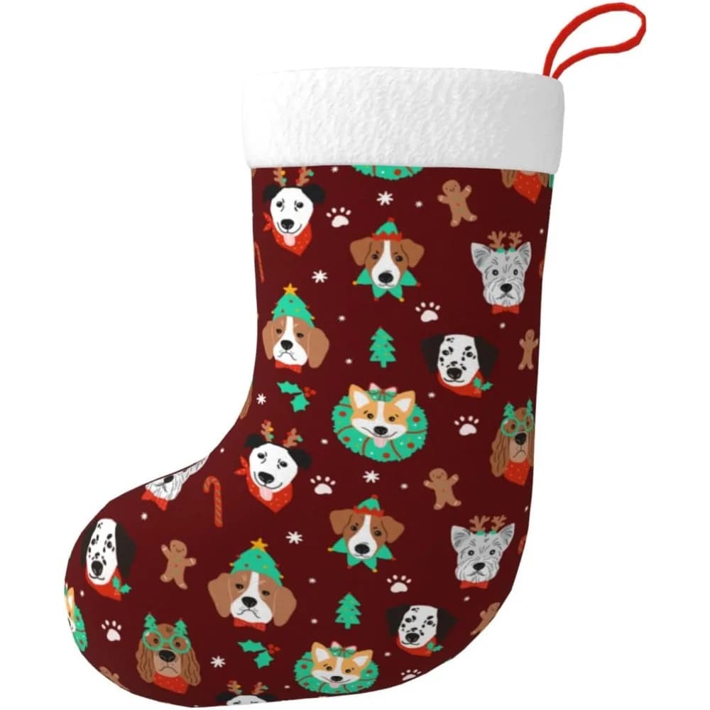 Bas de noël en forme de chien mignon, porte-chaussettes suspendues pour cheminée, ornement pour famille, arbre de noël, fête, décoration de vacances, cadeau