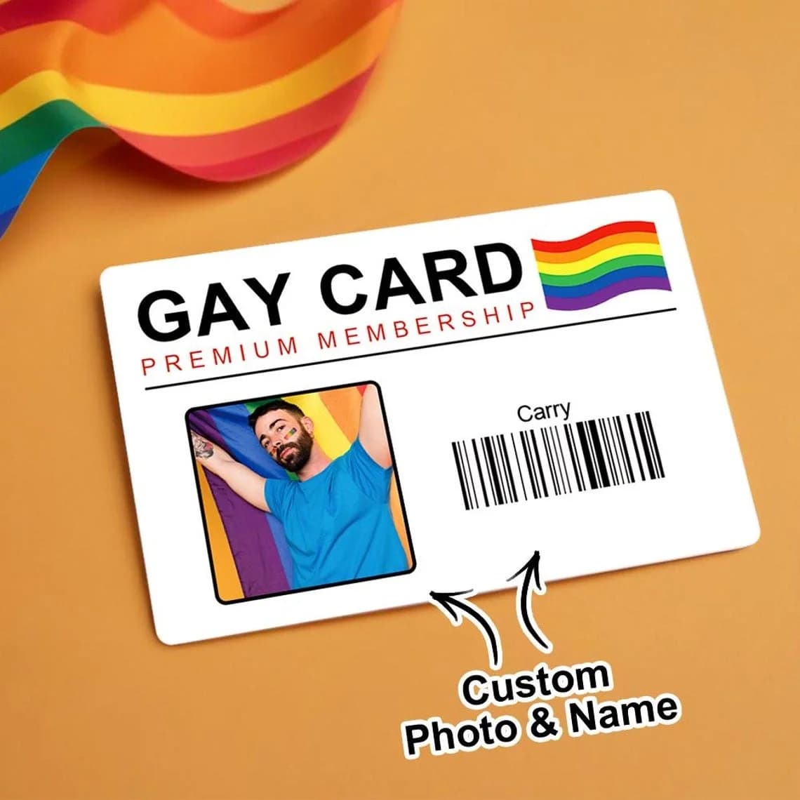 Carte de fierté gay avec nom photo personnalisé, souvenir unique de la fierté gay, cadeau parfait pour les amis Lgbt, carte gay personnalisée, vie de qualité supérieure