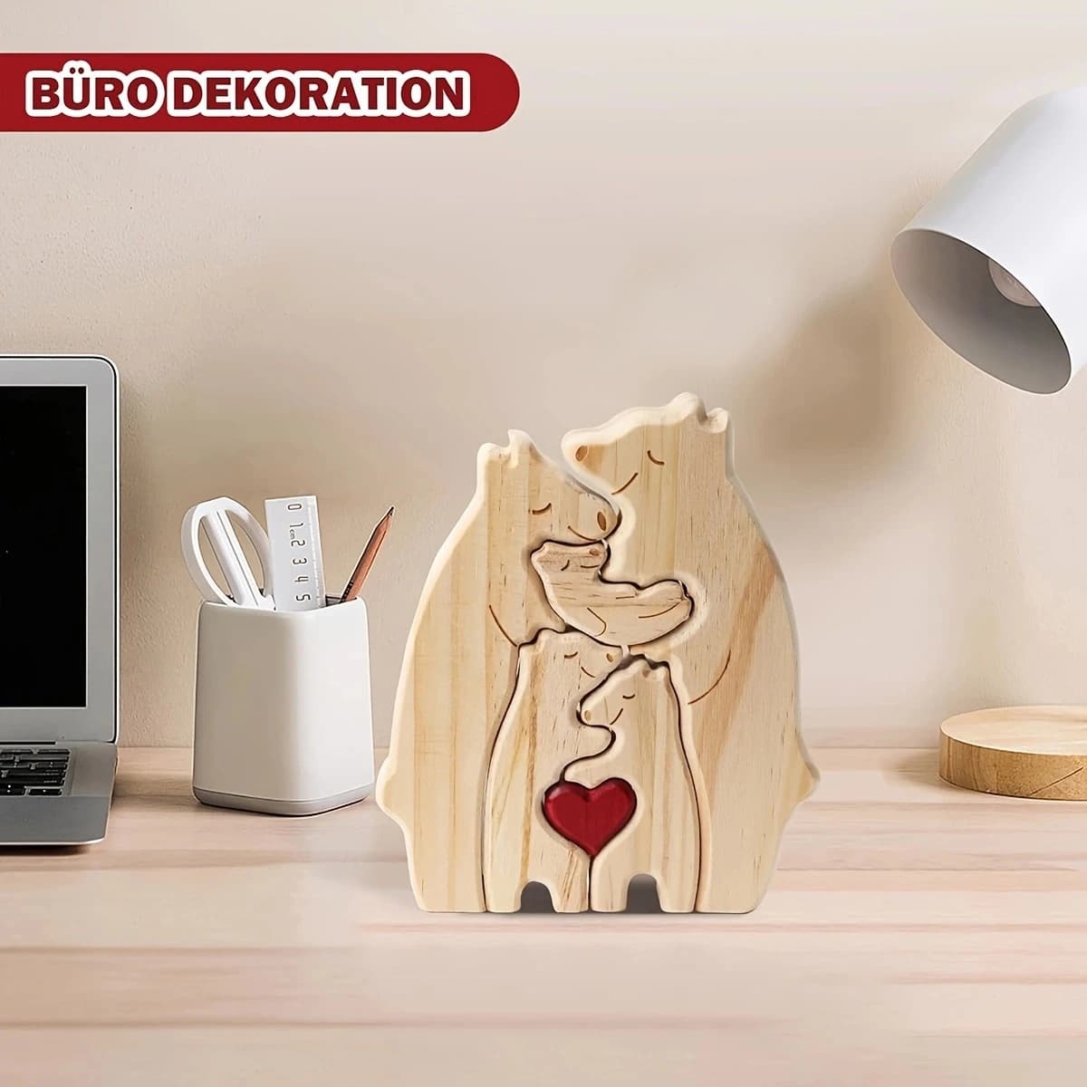 Ours étreignant famille Puzzle en bois cadeau d'anniversaire de noël ours mignon thème familial Art maison décoration de bureau cadeau de famille