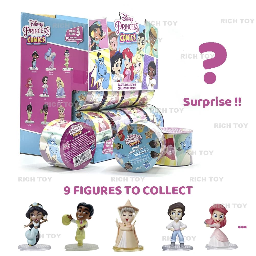 Boîte aveugle de figurines de princesse Disney, cadeau Surprise Kawaii, jouets cadeaux pour enfants, boîte mystérieuse