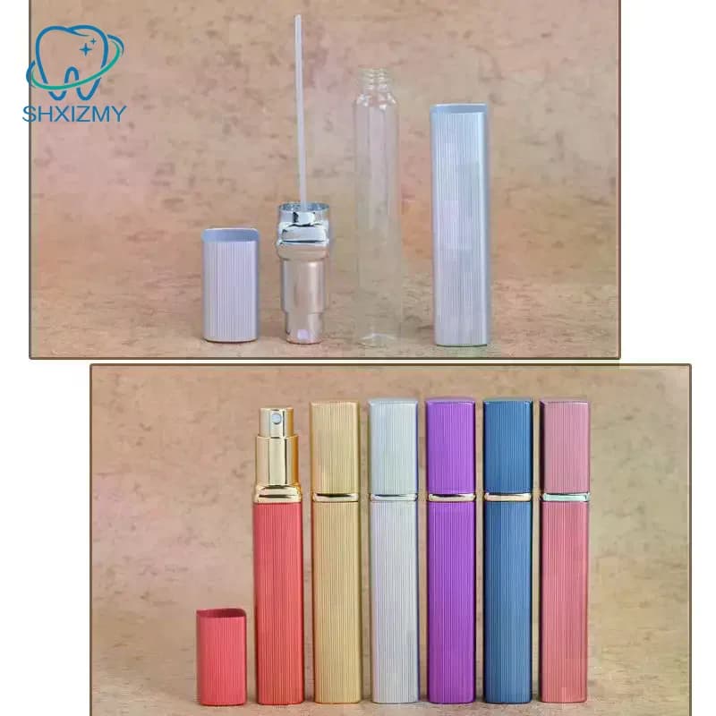 Bouteille de parfum 12ml, Tube carré en aluminium, distributeur de parfum, vaporisateur Ultra-fin, cosmétiques portables, récipient de voyage vide