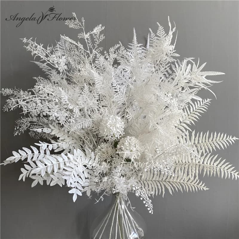 Fleurs Artificielles Blanches pour Mariage, Décoration Florale de Noël, Maison, Accessoires Photo