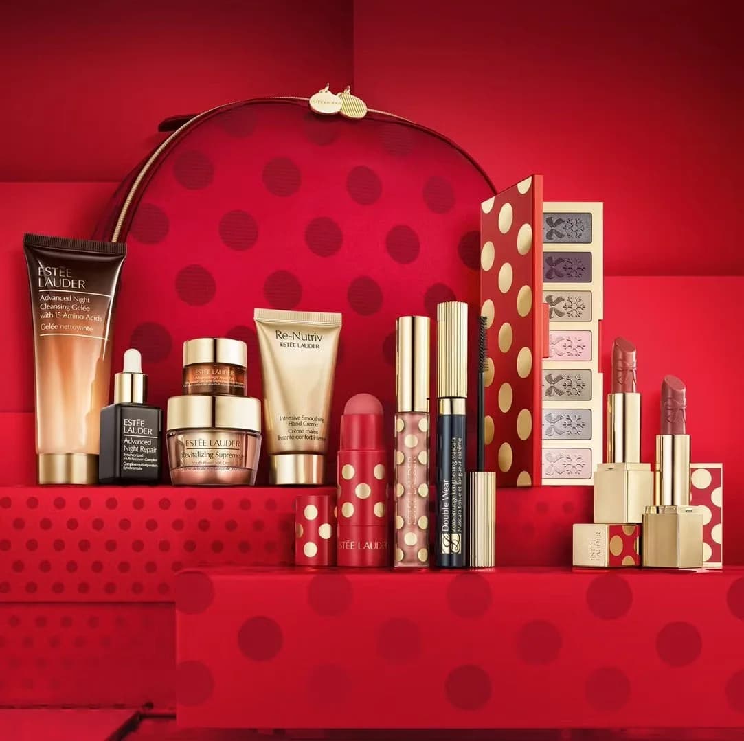 Estée Lauder 12 pièces Holiday Blockbuster 9 Coffret cadeau de beauté préféré pleine taille - Coffret cadeau d'anniversaire et de Noël pour femme