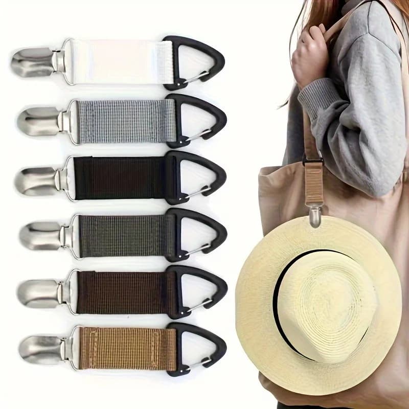 Clip de fixation pour chapeau - S'accroche facilement aux sacs, maintient les chapeaux en toute sécurité, ultra léger et portable
