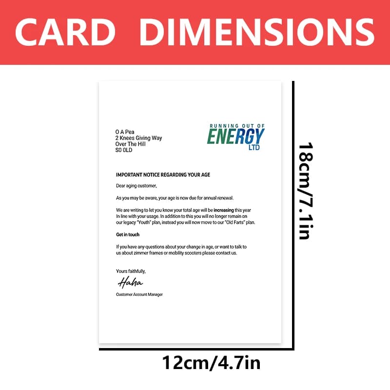 Carte d'anniversaire amusante avec texte d'annonce d'anniversaire, carte de voeux créative, cadeau parfait pour la famille, les amis, les collègues, 1 pièce