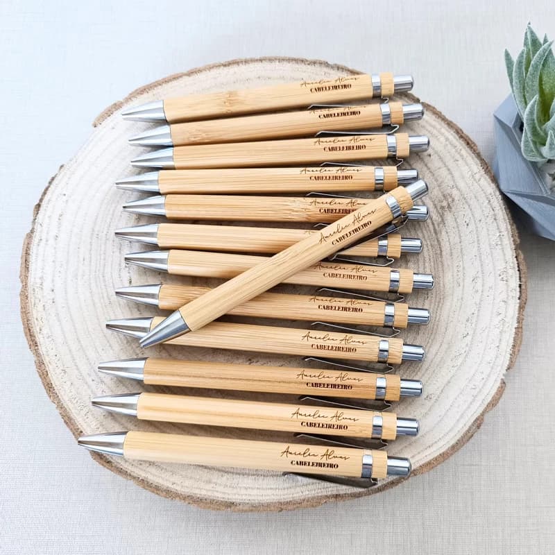 Stylos à bille en bambou avec nom personnalisé, 5 pièces, cadeaux d'appréciation pour enseignant, faveur de mariage, décoration pour la rentrée scolaire