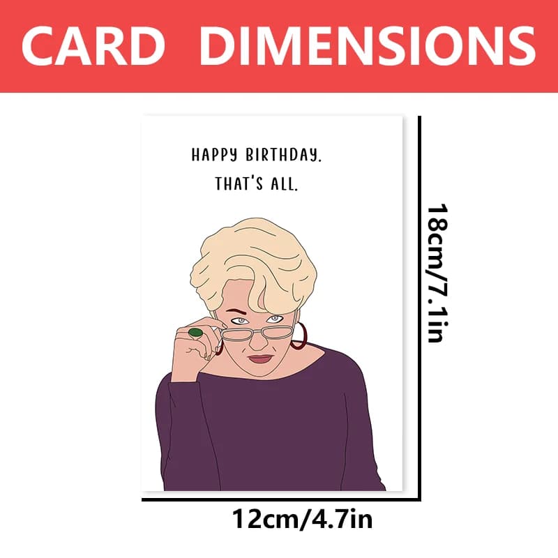 Carte de vœux d'anniversaire Meryl Streep Devil Wears Prada, citation 'That's All', carte d'anniversaire drôle et coquine