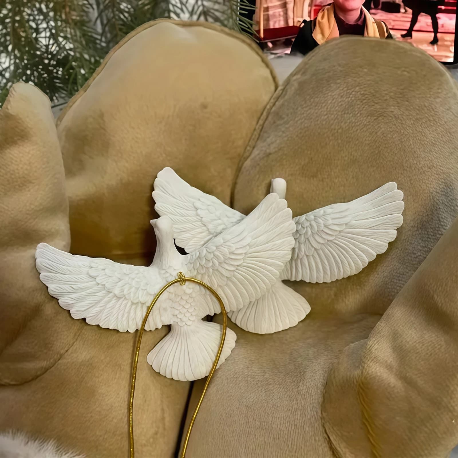 Style colombes d'amitié-au à la maison 2 colombes d'ornement de noël en résine ornements d'arbre de noël-meilleur cadeau pour un peu spécial